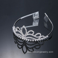 Crystal Tiara Wedding Crown Silver Plated